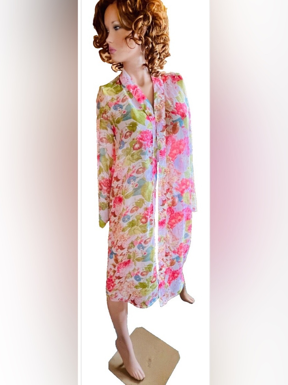 SHORE DRIVE Pretty NWT Sheer BOHO Floral KIMONO Jacket O/S